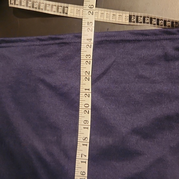 Blue cowl neck sweatshirt with draped front - Picture 6 of 6